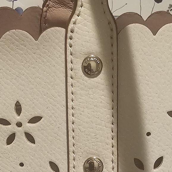 Coach light pink laser cut flower leather shoulder tote EUC #F38158 - Picture 8 of 16